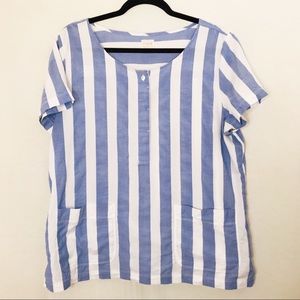 J.Crew Candy Striper Linen Top